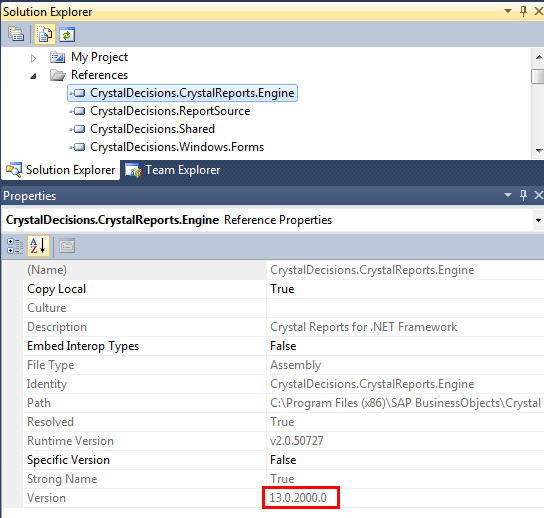 crystal reports runtime 13